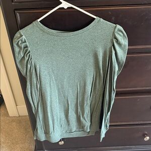 Green Puff-Sleeve Long Sleeve Tee